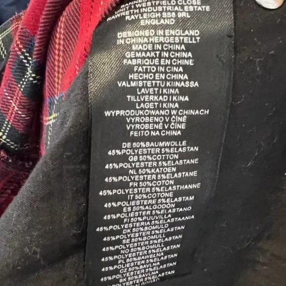 Tripp NYC Banned Alternative Punk Red Plaid Skinny Pants - Picture 6 of 6